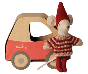 Maileg Christmas Mouse Little Sister In Car Box Maileg Christmas Mouse Little Sister In Car Box
