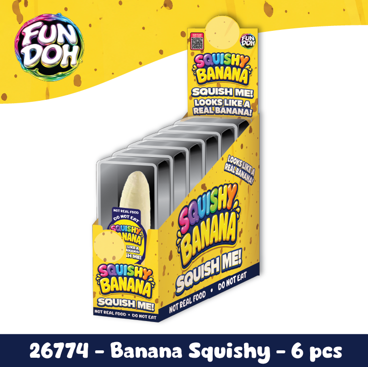 Fun Doh Squishy Realistic Banana Stress Relief Toy from Novelty Brands