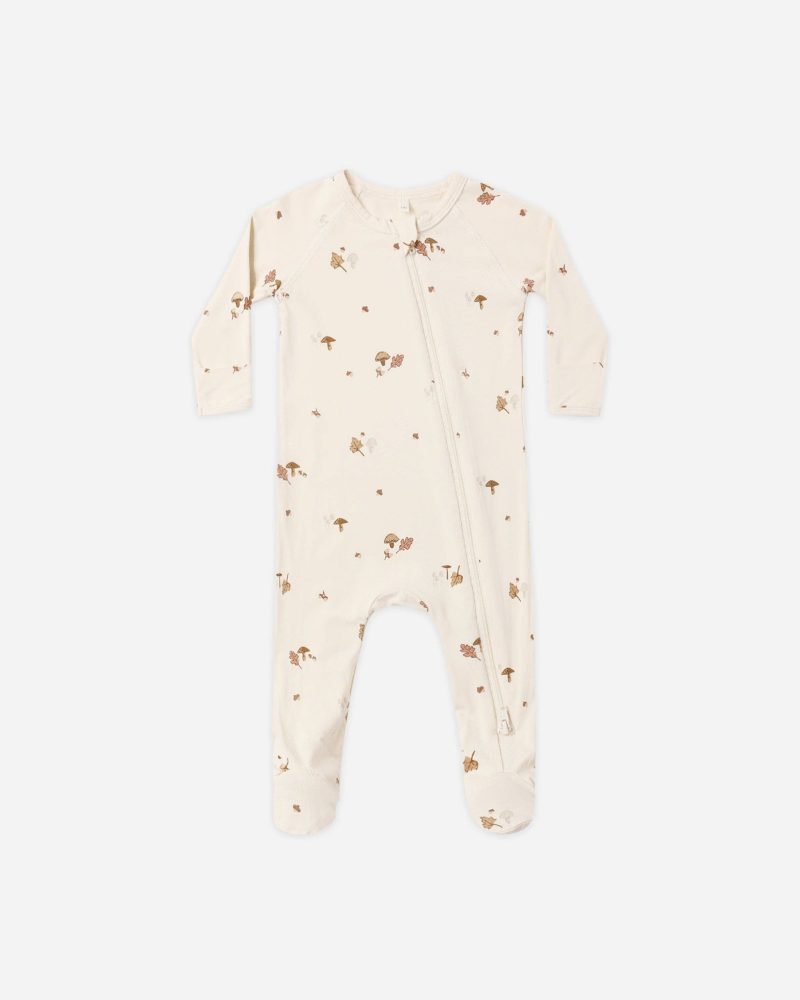 Bamboo Zip Footie Woodland from Quincy Mae
