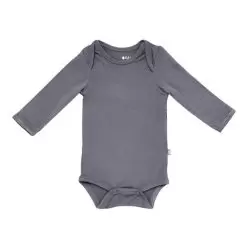 Kyte BABY Long Sleeve Bodysuit in Charcoal