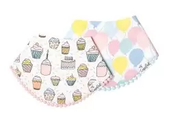 Copper Pearl Celebration Fashion Trimmed Bib Set 2-pack