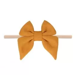 Emerson and Friends Mustard Jersey Bow Baby Headband
