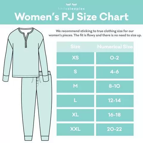 Little Sleepies Women's Pajama Size Chart