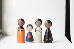 The Trailblazers II Historical Women Organic Handmade Wooden Figurines Peg Dolls by Goose Grease
