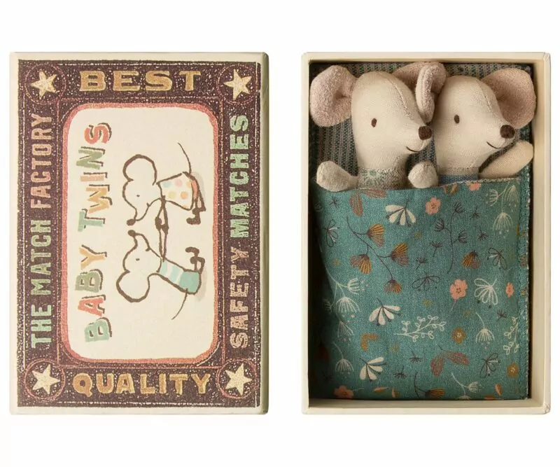 Maileg Baby Mice Twins in Matchbox