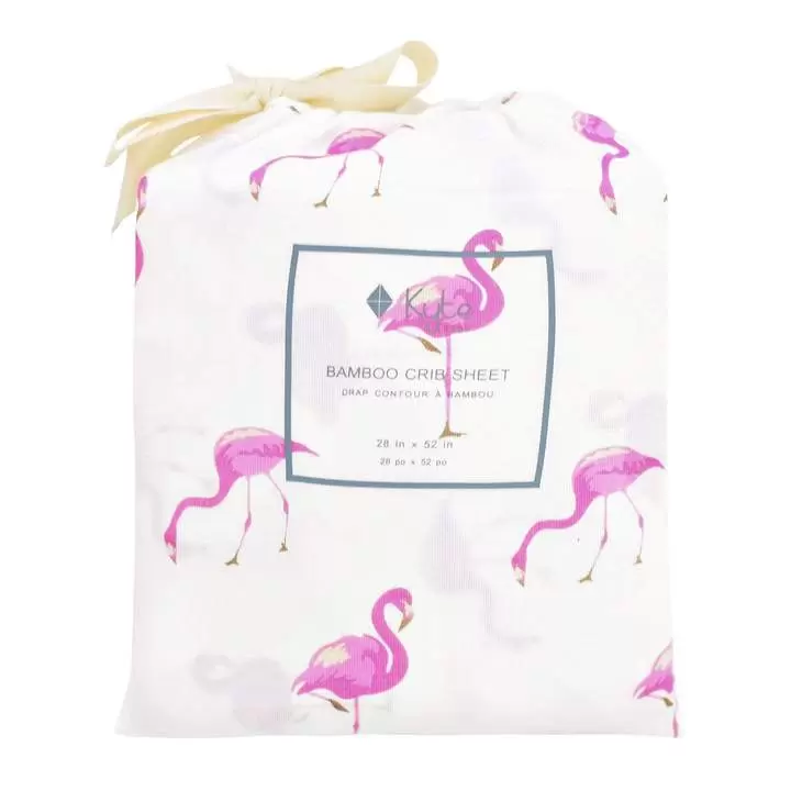 Kyte Baby Organic Bamboo Baby Crib Sheet in Pink Flamingo
