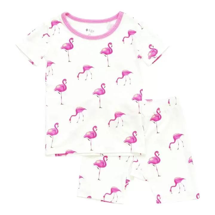 Kyte BABY Short Sleeve Toddler Pajama Set in Flamingo