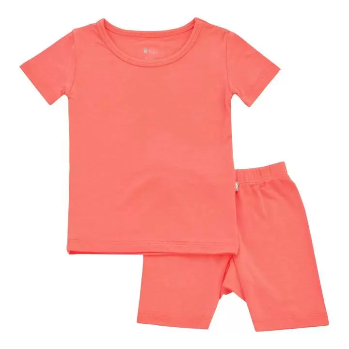 Kyte BABY Short Sleeve Toddler Pajama Set in Melon Blossom