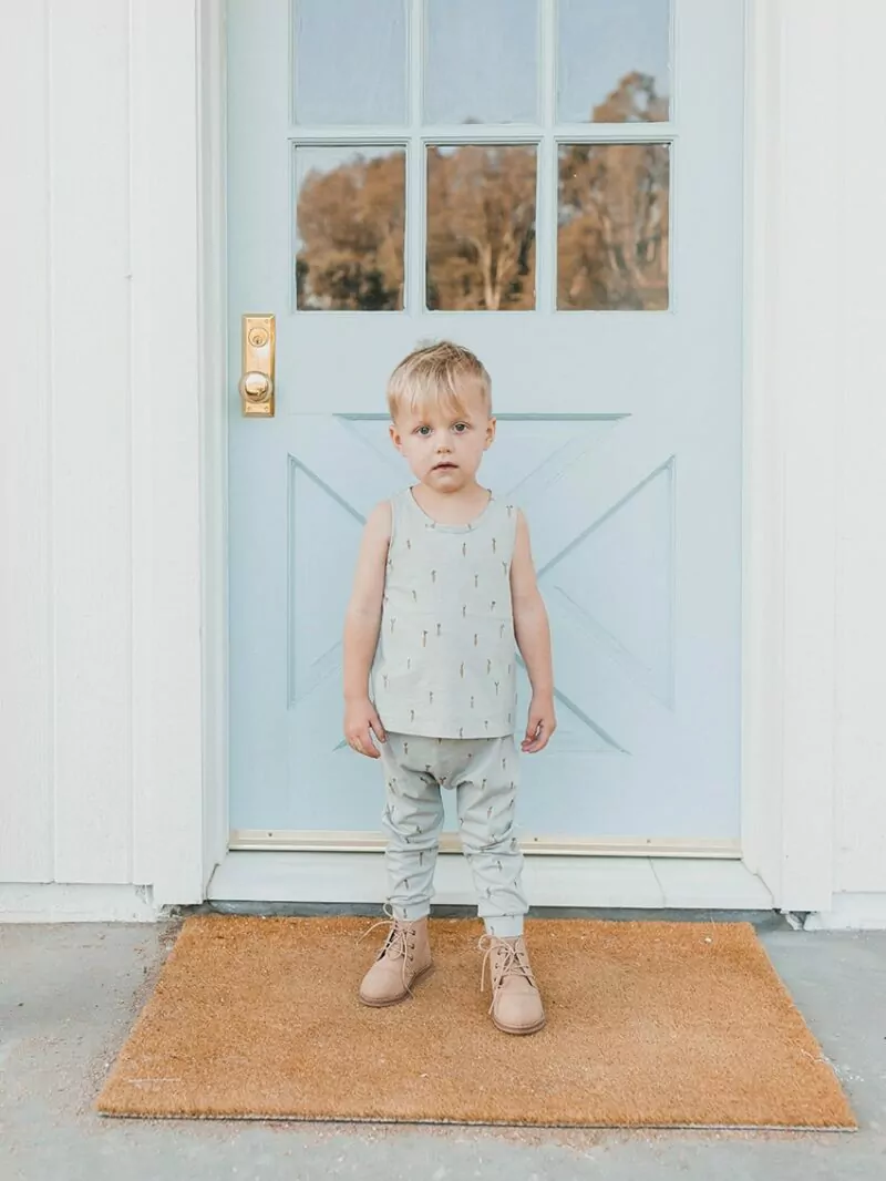 Rylee + Cru Carrots Tank Top in Blue Fog