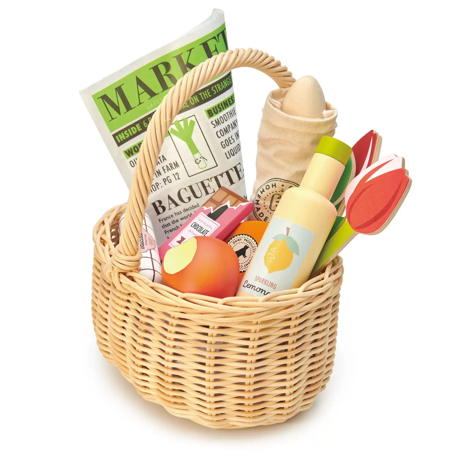 Tender Leaf Toys Wicker Shopping Basket from Tender Leaf Toys Tender Leaf Toys Wicker Shopping Basket from Tender Leaf Toys