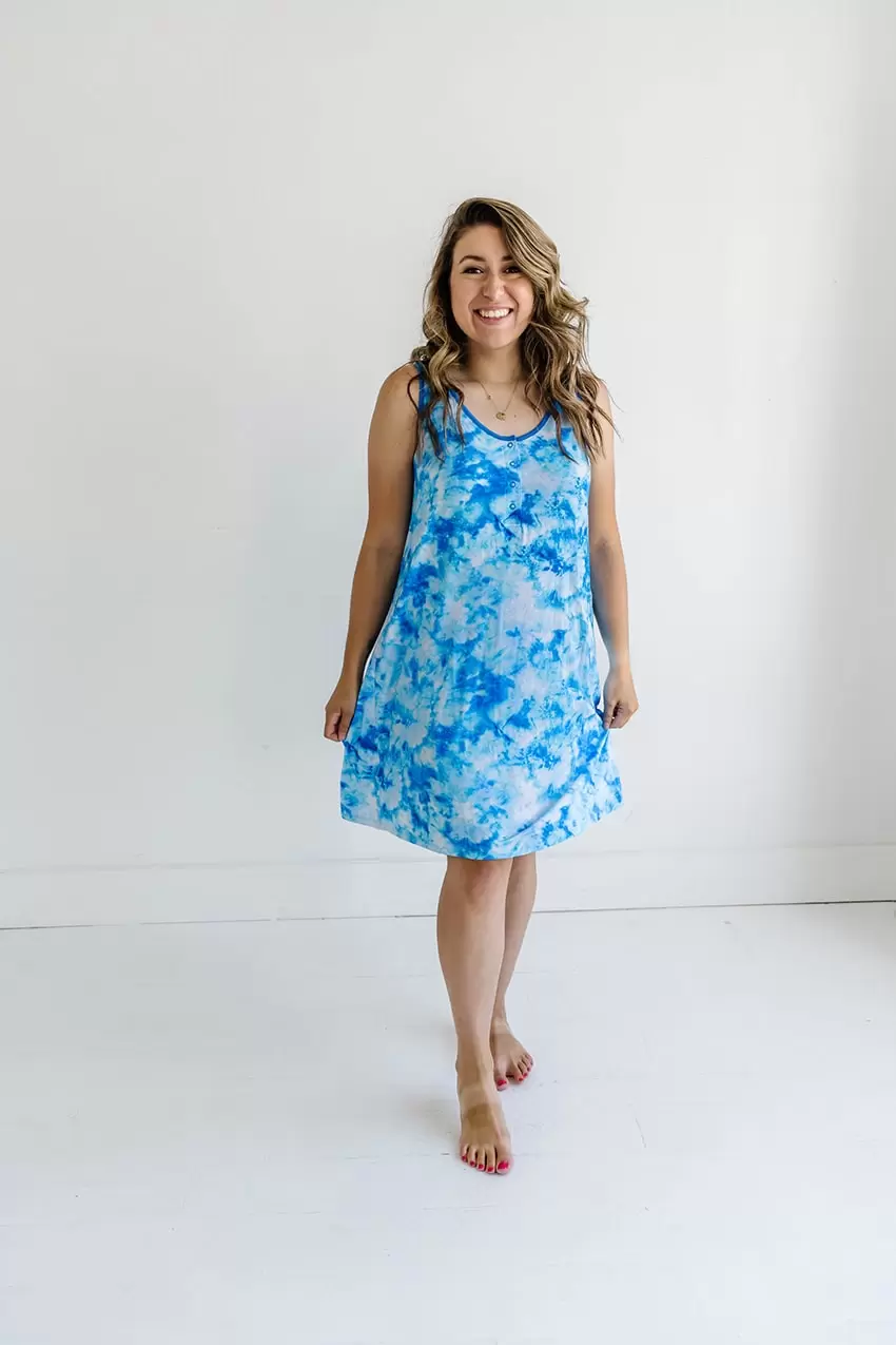 Little Sleepies Milky Way Tie Dye Women's Bamboo Tank Nightgown Little Sleepies Milky Way Tie Dye Women's Bamboo Tank Nightgown