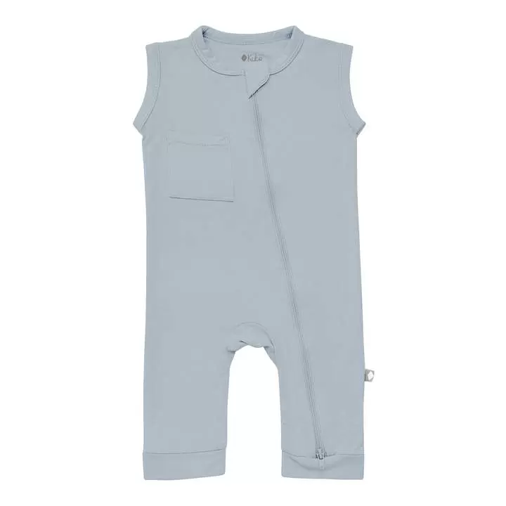 Kyte BABY Zippered Sleeveless Romper in Fog Blossom