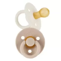 Itzy Ritzy Itzy Soother Natural Rubber Pacifier Set in Coconut + Toast