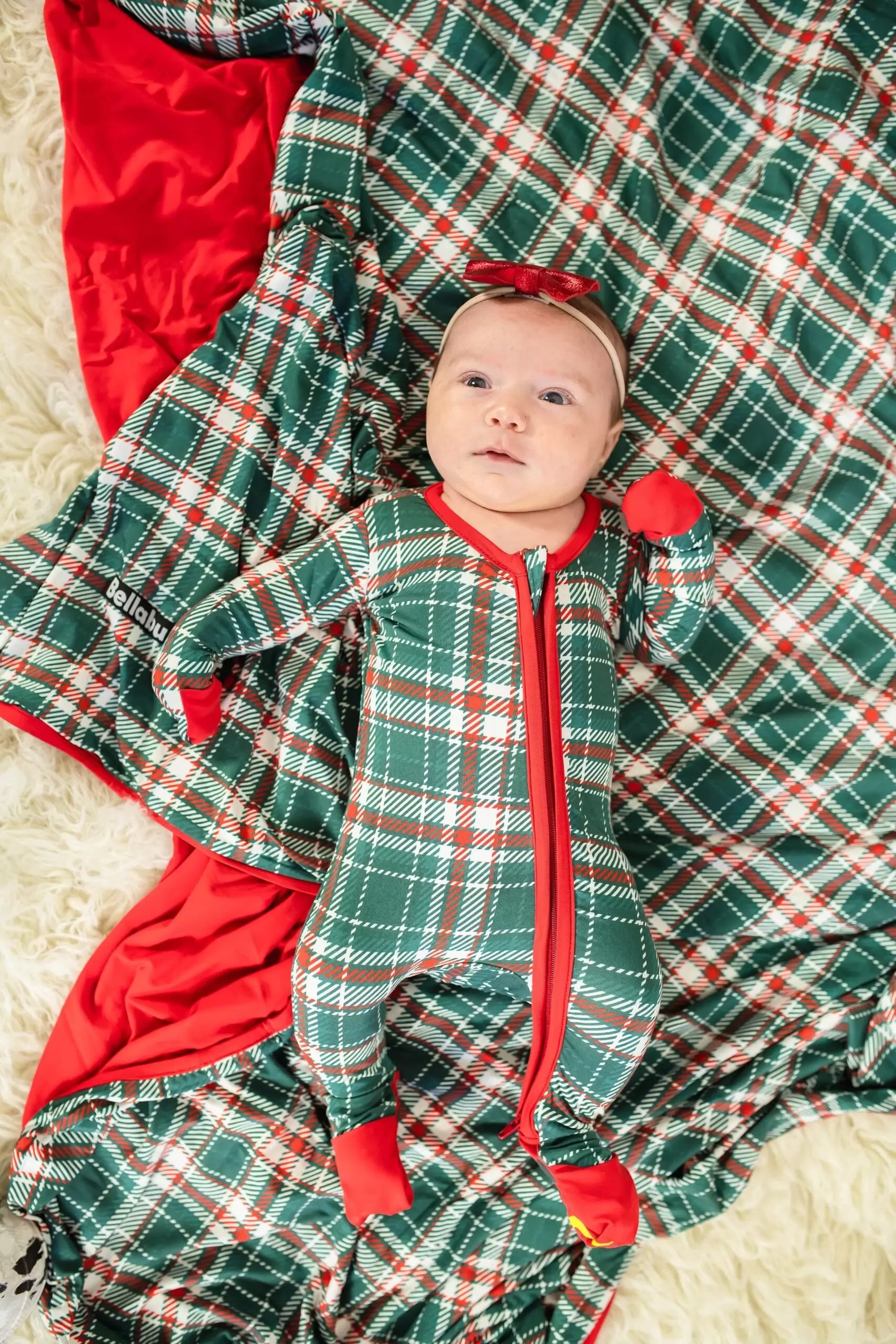 Bellabu Bear Holiday Plaid Bamboo Blanket Bellabu Bear Holiday Plaid Bamboo Blanket