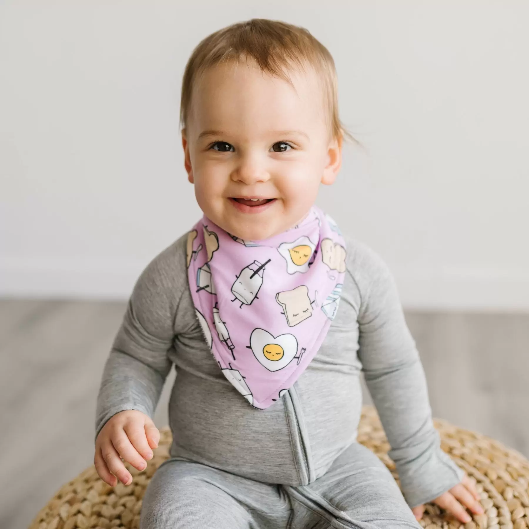 Little Sleepies Pink Breakfast Buddies Bamboo Viscose Bib