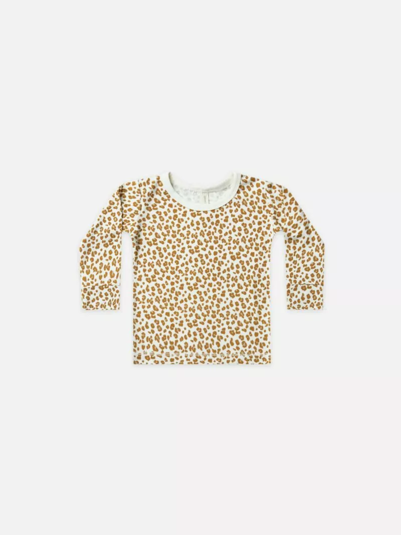 Quincy Mae Cheetah Bamboo Long Sleeve Tee
