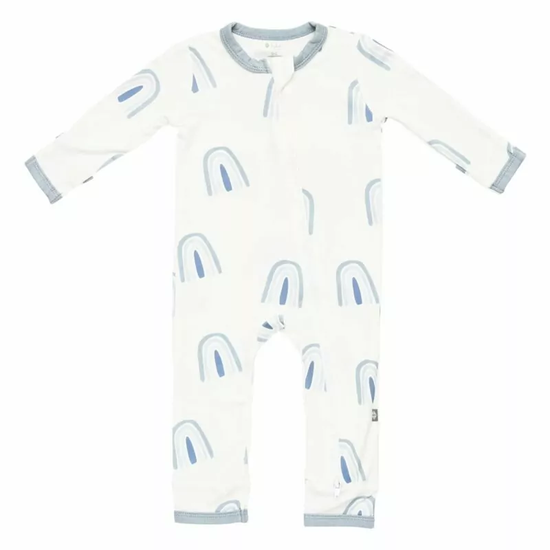 Kyte BABY Zippered Romper in Fog Rainbow