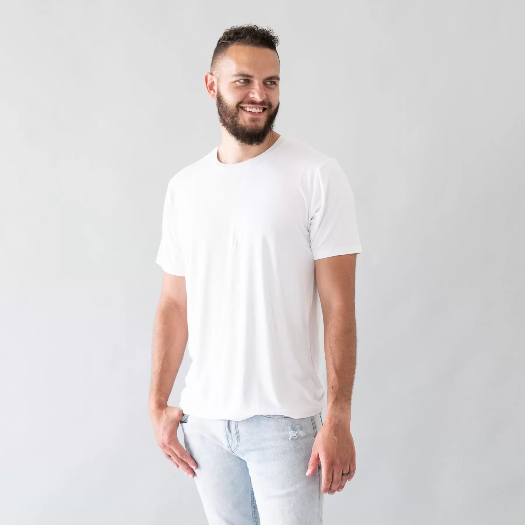 Kyte BABY Men's Crew Neck Tee in Snow