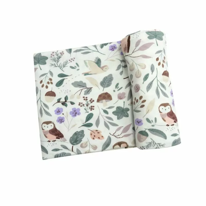 Angel Dear Owl Bamboo Viscose Swaddle Blanket Blossom