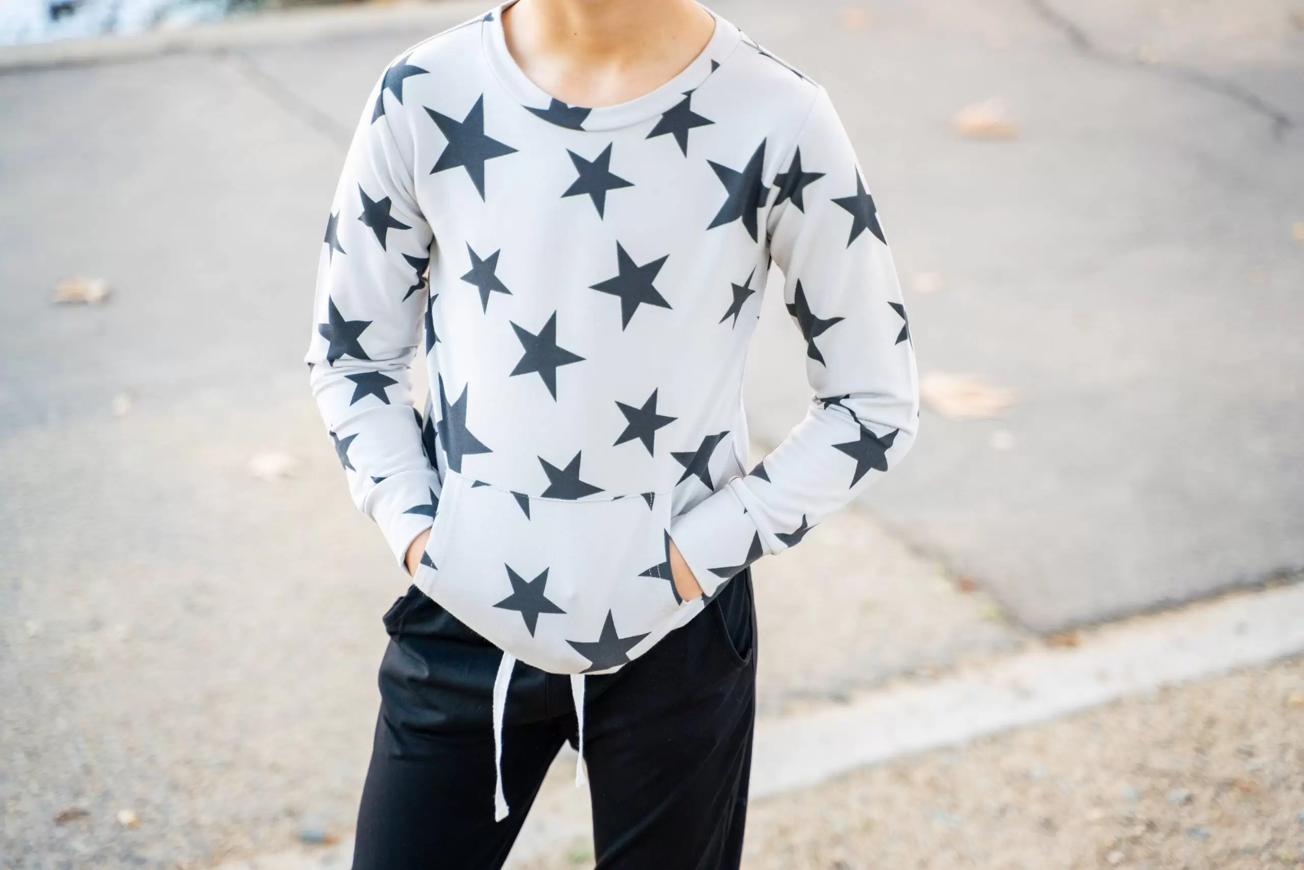 Sweet Bamboo Black Stars Bamboo Boat Neck Sweater Sweet Bamboo Black Stars Bamboo Boat Neck Sweater