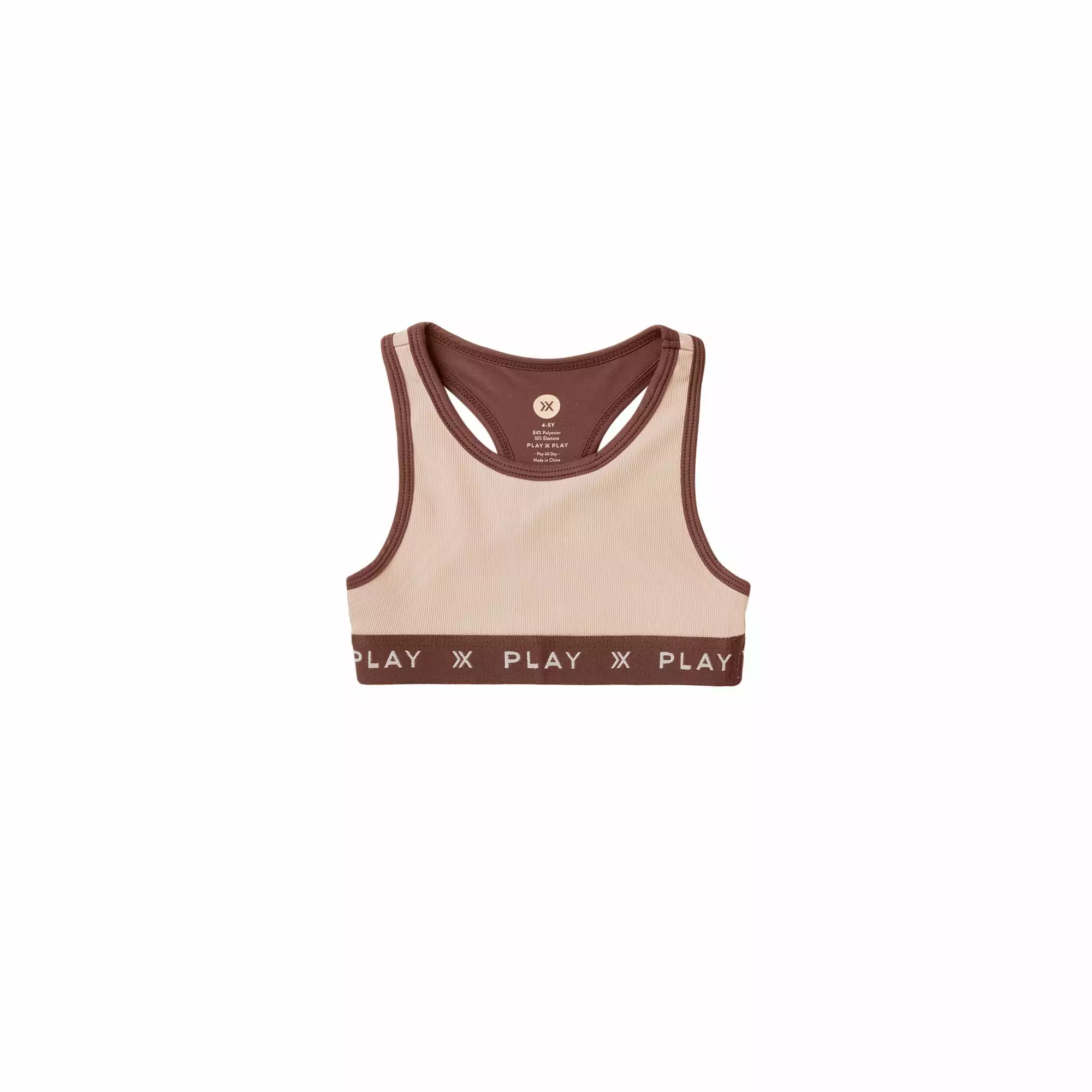 Play X Play Play Sports Bra In Blush Ribbed Play X Play Play Sports Bra In Blush Ribbed