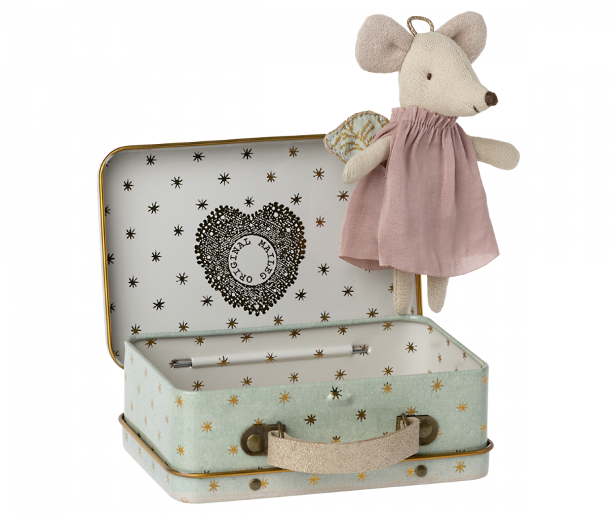 Maileg Angel Mouse in Suitcase