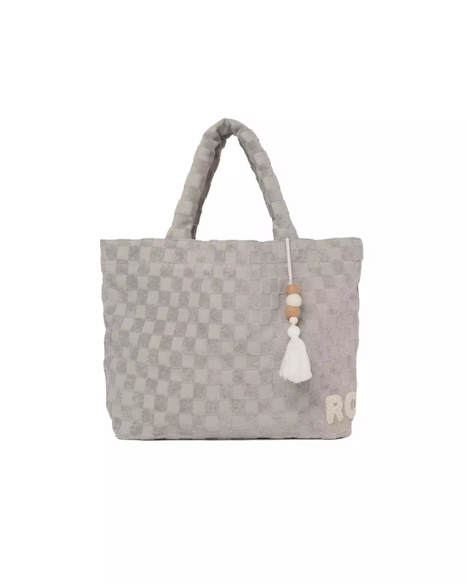 Rylee + Cru Terry Beach Bag in Cloud Check