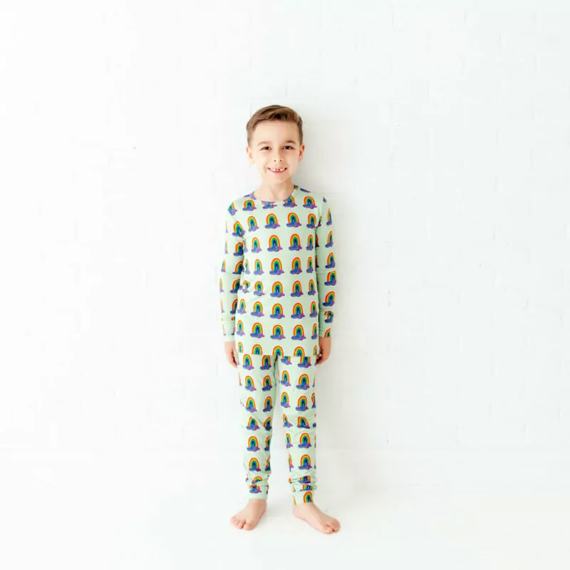 Dreamiere Slumber Over The Rainbow Two Piece Pajamas Set