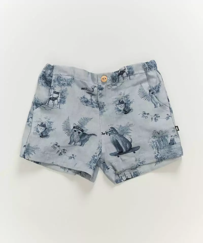 Oeuf Shorts in Toile De Jouy