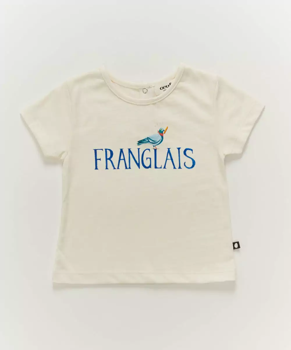 Oeuf Franglais Tee Shirt in Gardenia