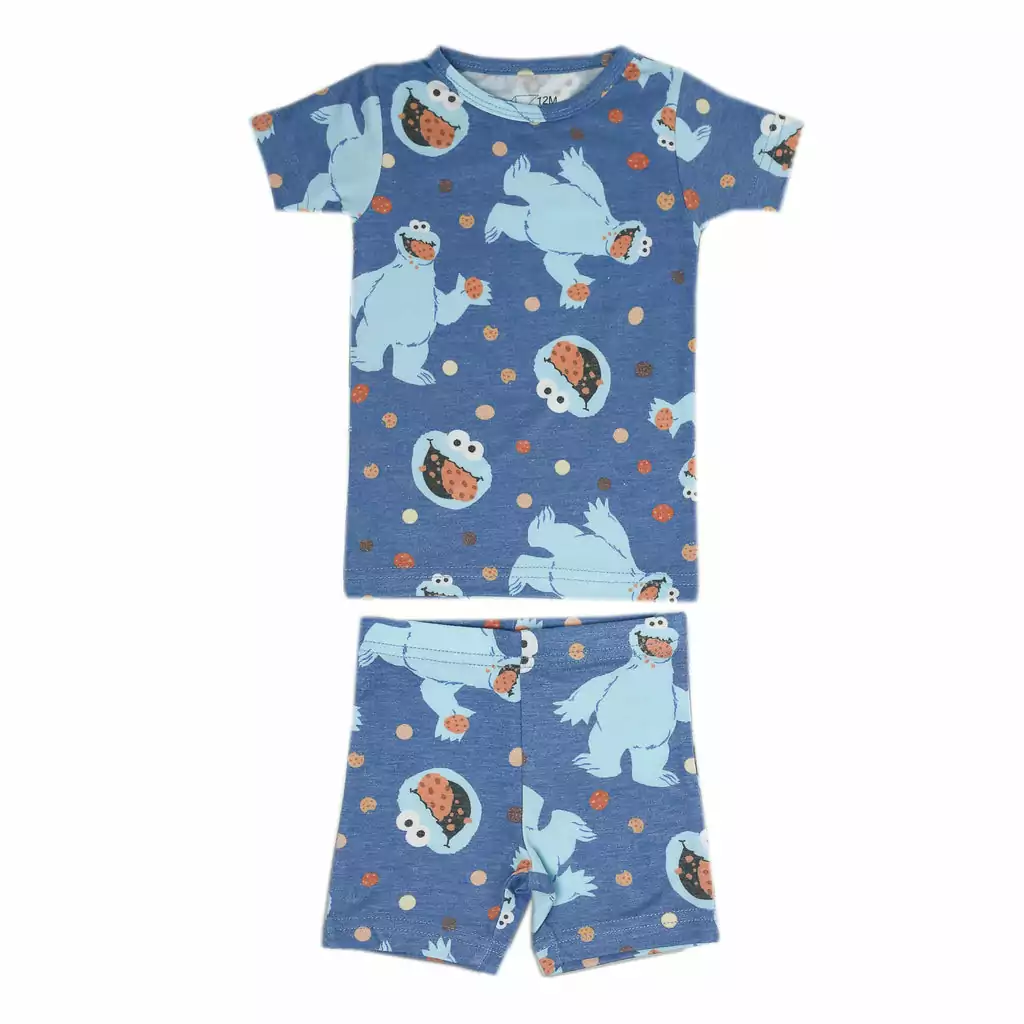 Copper Pearl Cookie Monster Short Sleeve Pajama Set Copper Pearl Cookie Monster Short Sleeve Pajama Set