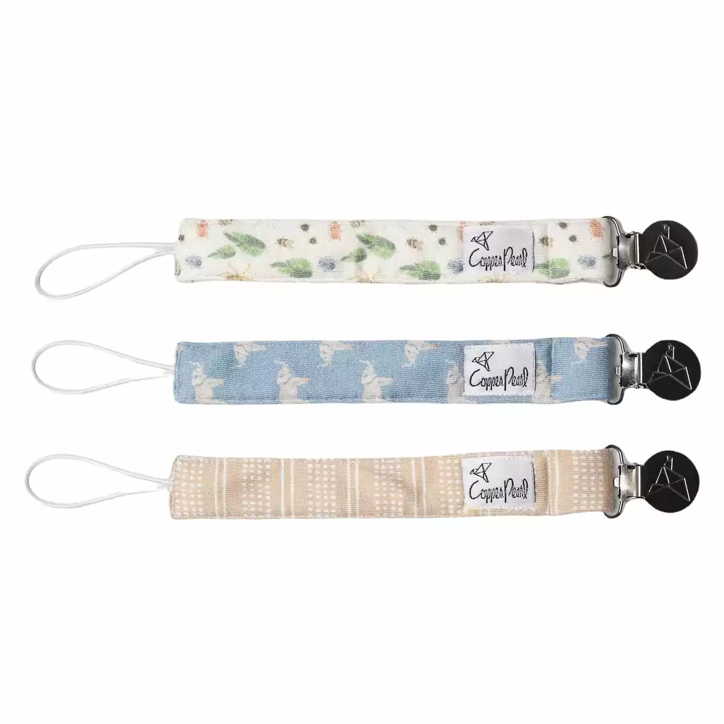 Copper Pearl Peanut Binky Clip Set