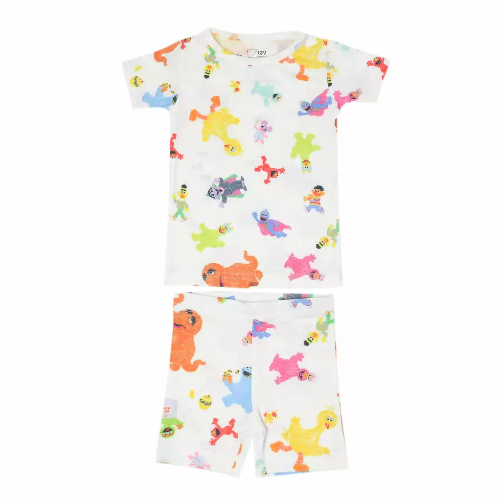 Copper Pearl Sesame Friends Short Sleeve Pajama Set Copper Pearl Sesame Friends Short Sleeve Pajama Set