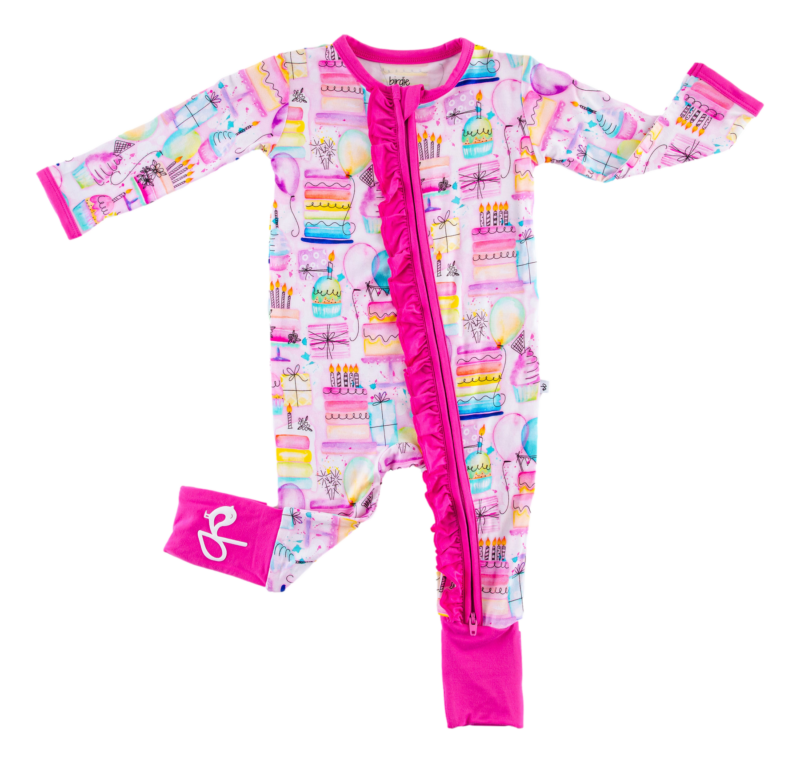 Birdie Bean Harper Bamboo Viscose Ruffled Zippered Romper