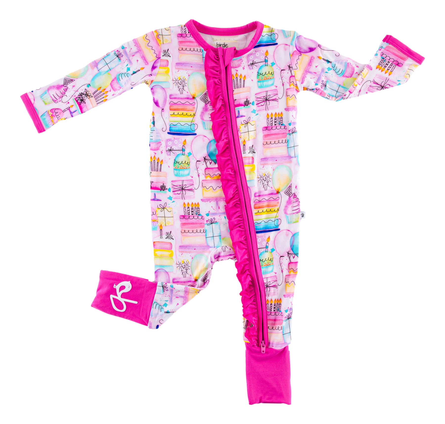 Birdie Bean Harper Bamboo Viscose Ruffled Zippered Romper