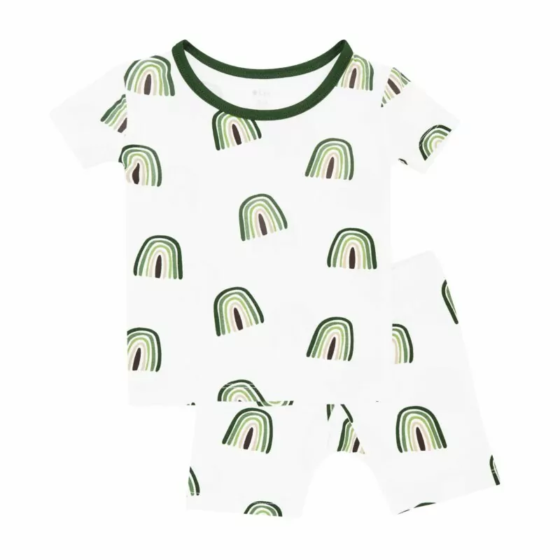 Kyte BABY Short Sleeve Pajamas in Hunter Rainbow 