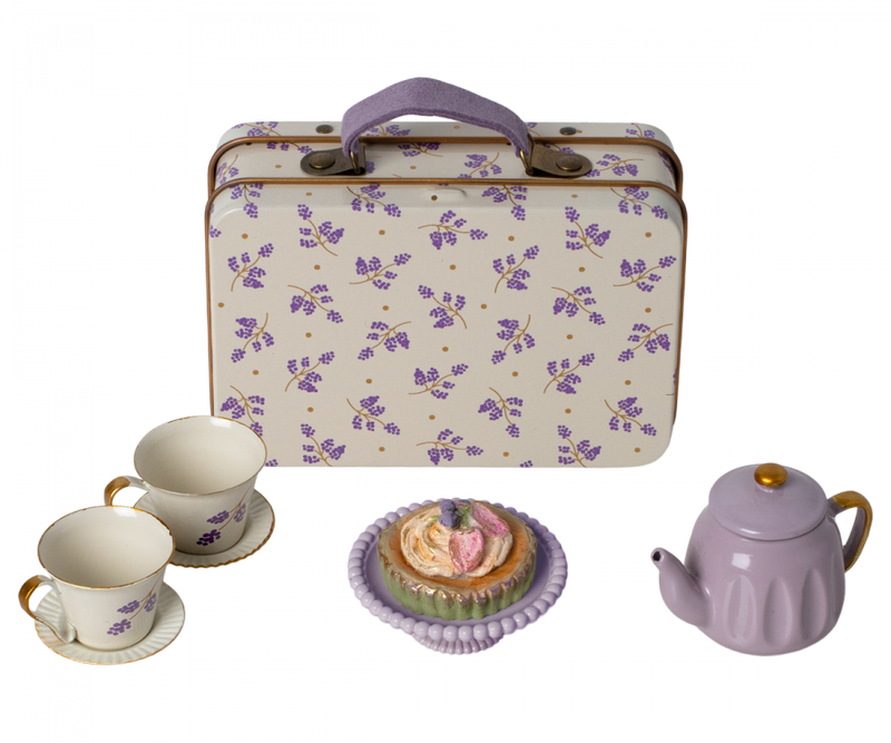 Maileg Afternoon Treat Tea Set Purple Madelaine for Mouse