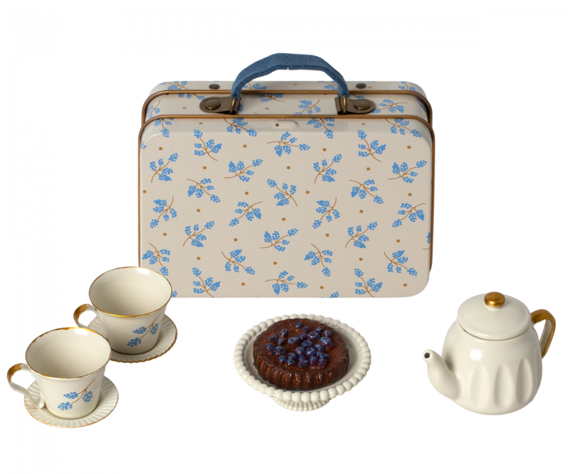 Maileg Afternoon Treat Tea Set Blue Madelaine for Mouse