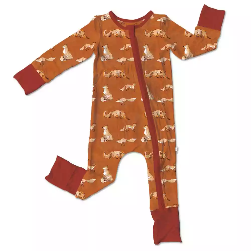 Laree + Co Tripp Bamboo Convertible Zipper Footie Laree + Co Tripp Bamboo Convertible Zipper Footie