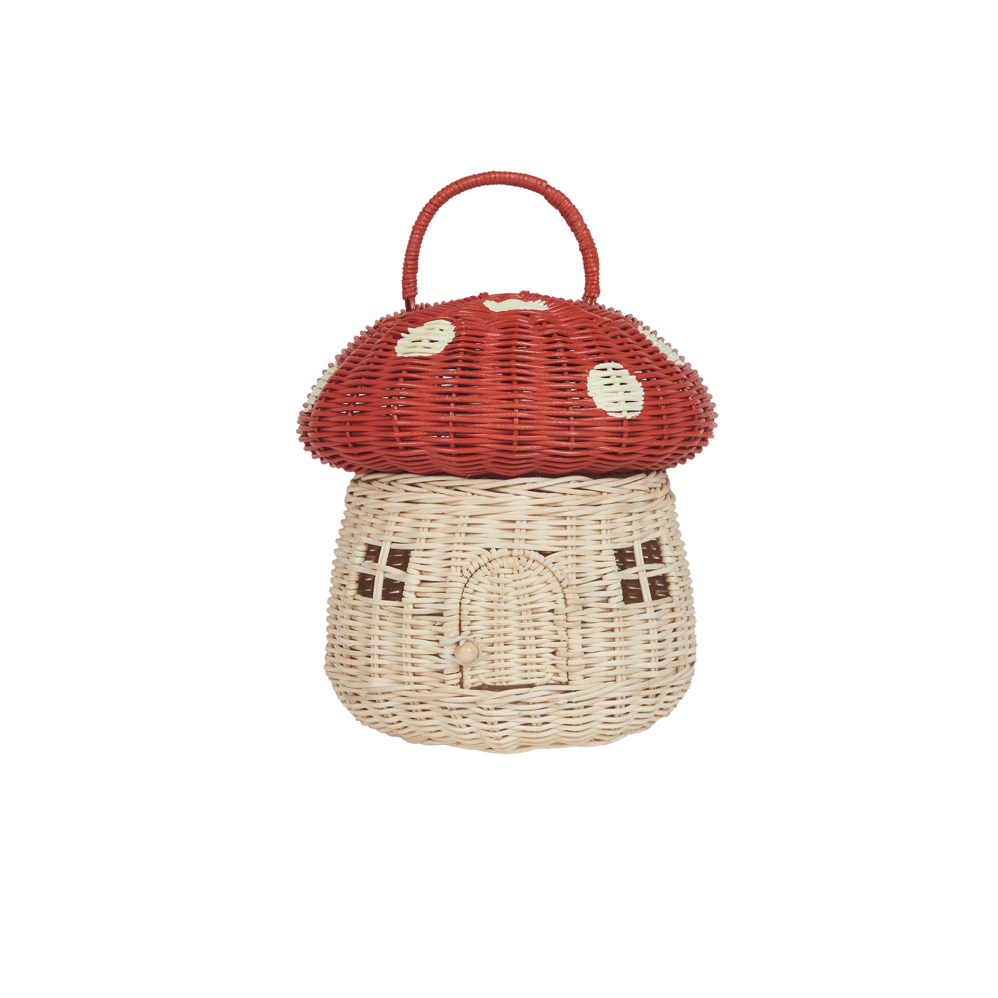 Olli Ella Rattan Red Mushroom Basket