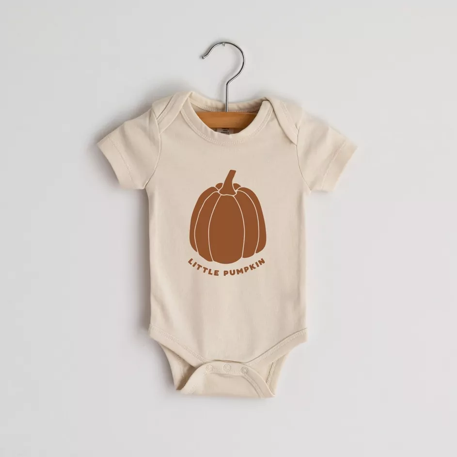 Gladfolk Little Pumpkin Cream Organic Baby Bodysuit