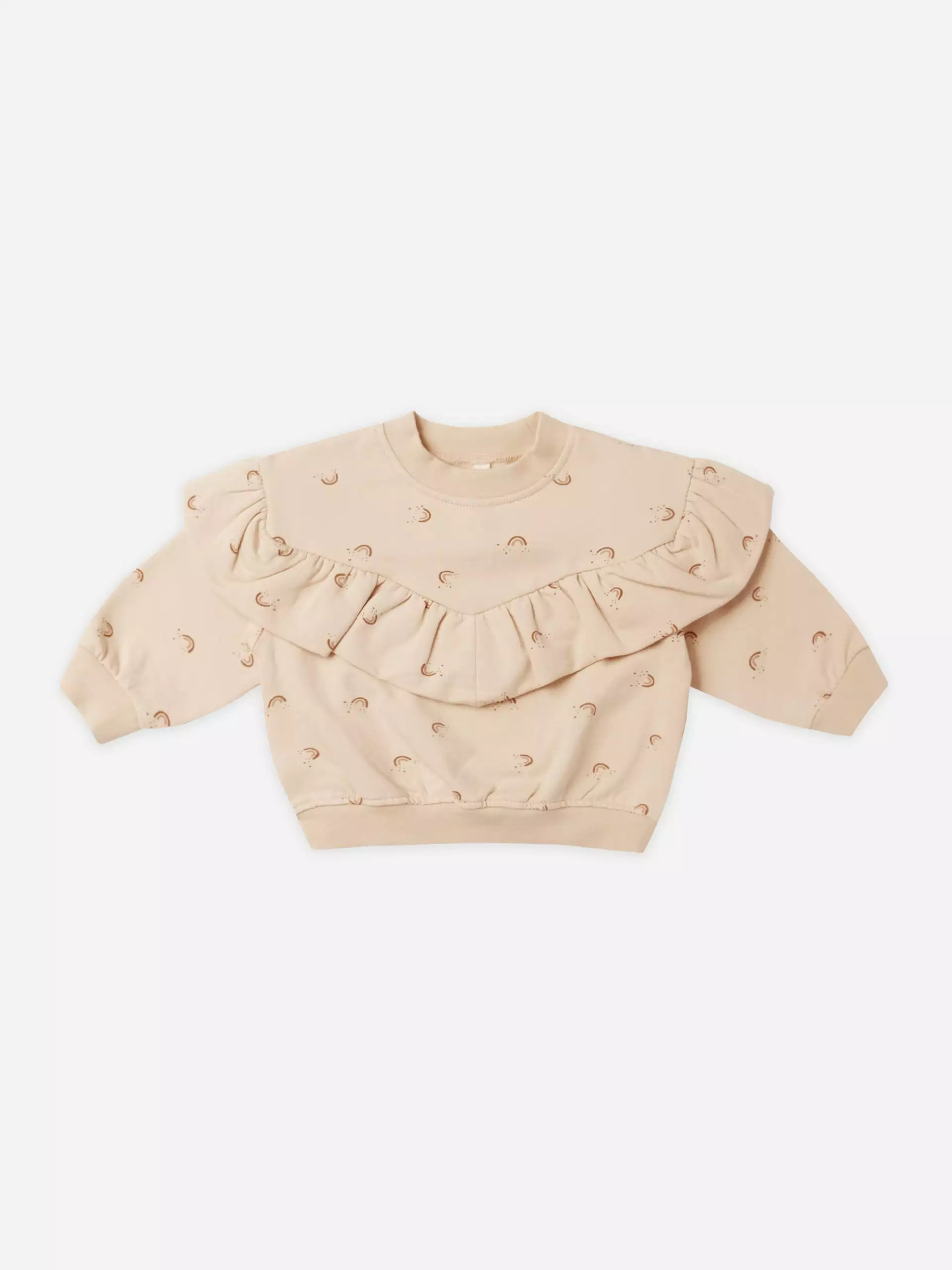 Quincy Mae Ruffle Fleece Sweatshirt in Rainbow