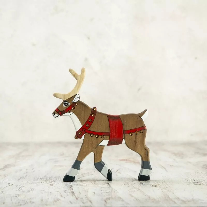 Wooden Caterpillar Toys Wooden Christmas Deer
