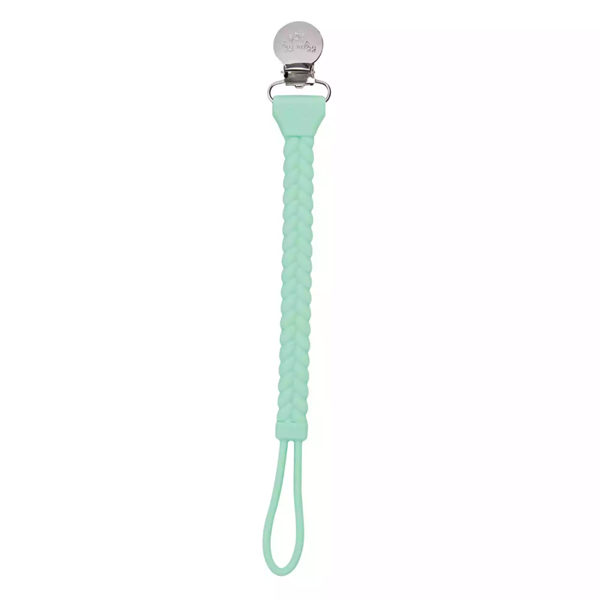 Itzy Ritzy Sweetie Strap Silicone One-Piece Pacifier Clips in Mint Braid