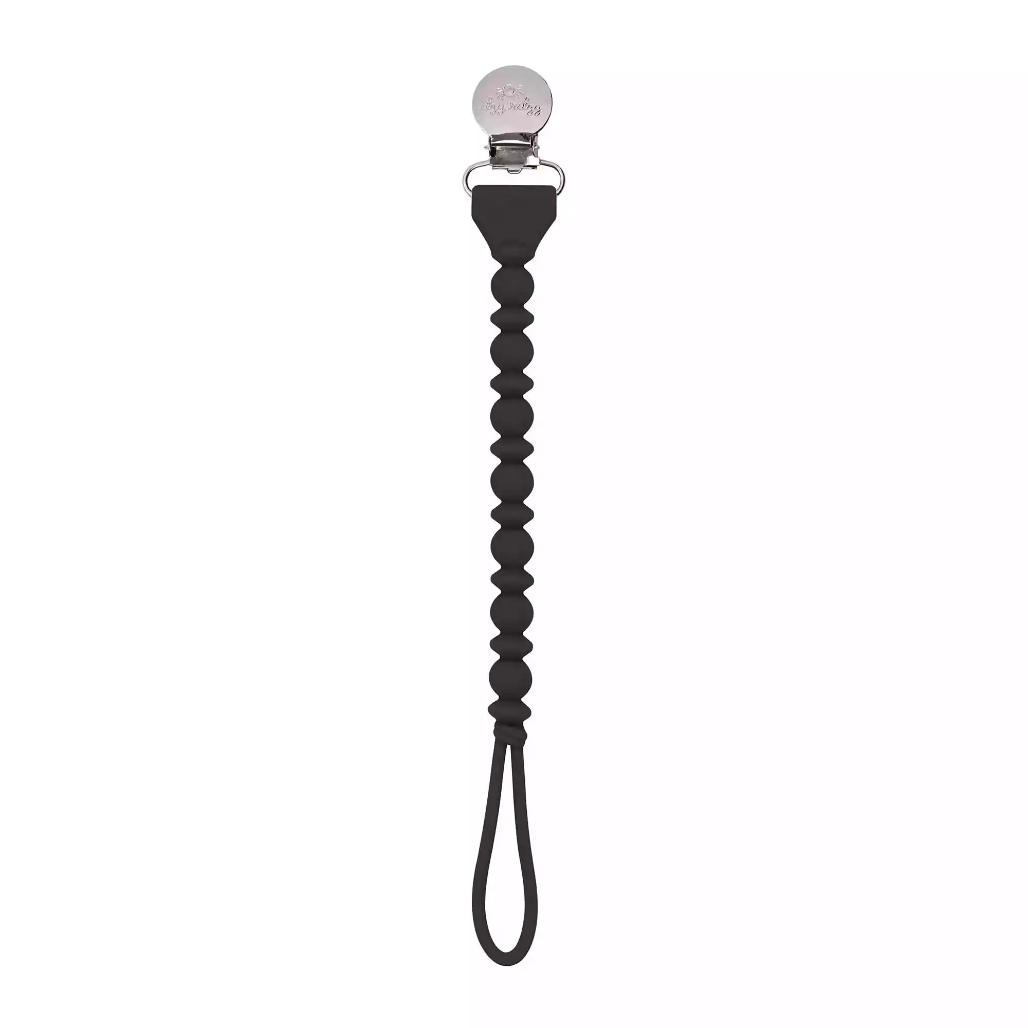 Itzy Ritzy Sweetie Strap Silicone One-Piece Pacifier Clips in Midnight Beaded