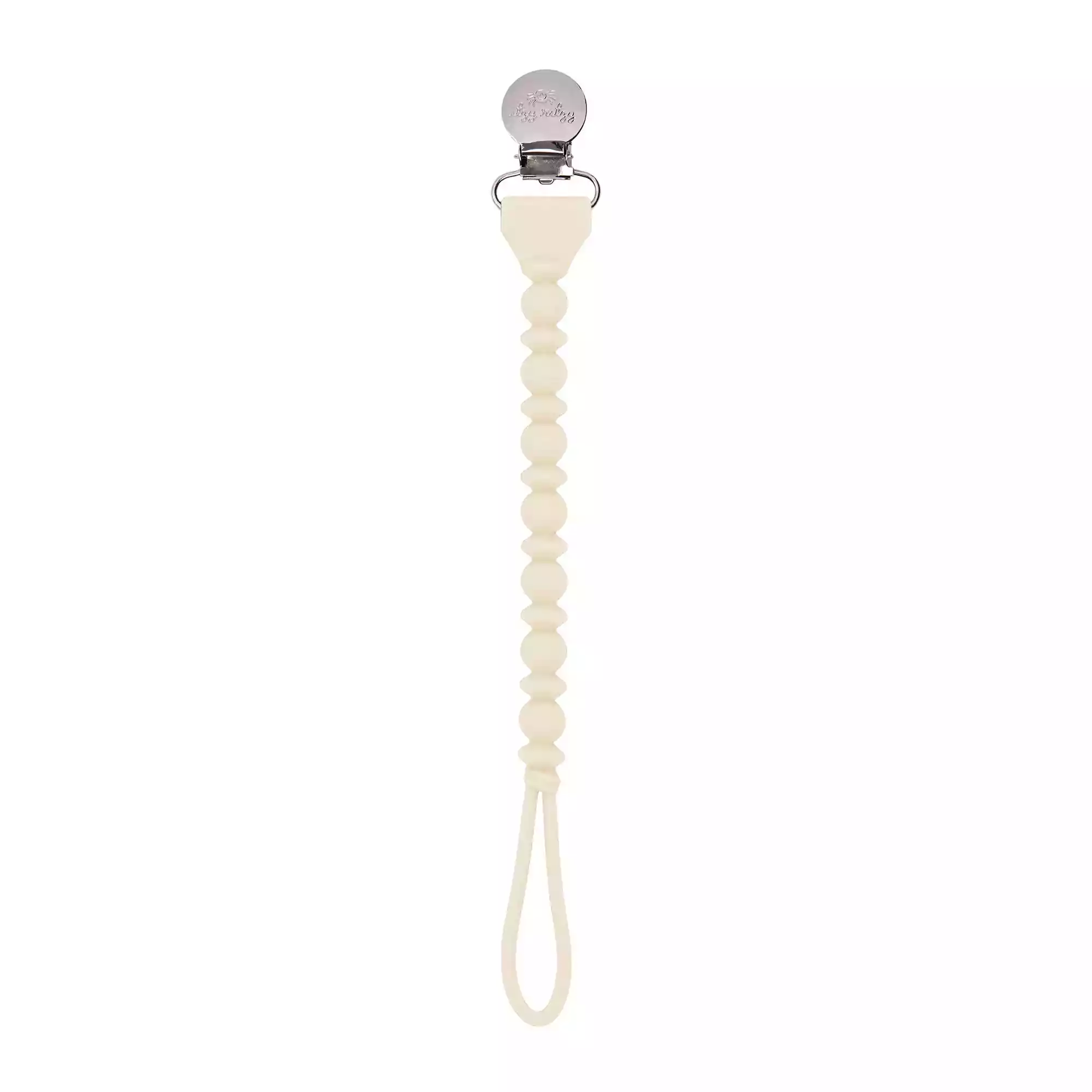 Itzy Ritzy Sweetie Strap Silicone One-Piece Pacifier Clips in Buttercream