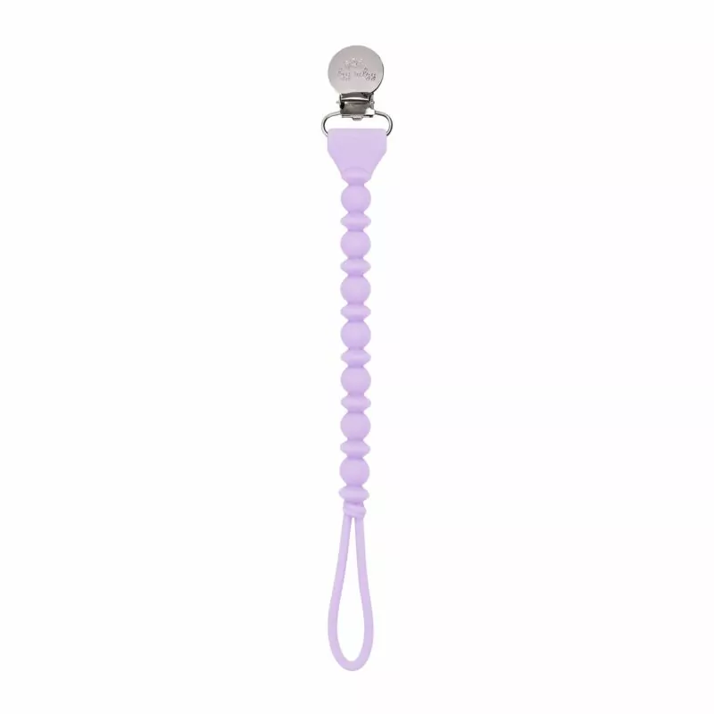 Itzy Ritzy Sweetie Strap Silicone One-Piece Pacifier Clips in Purple Diamond Beaded
