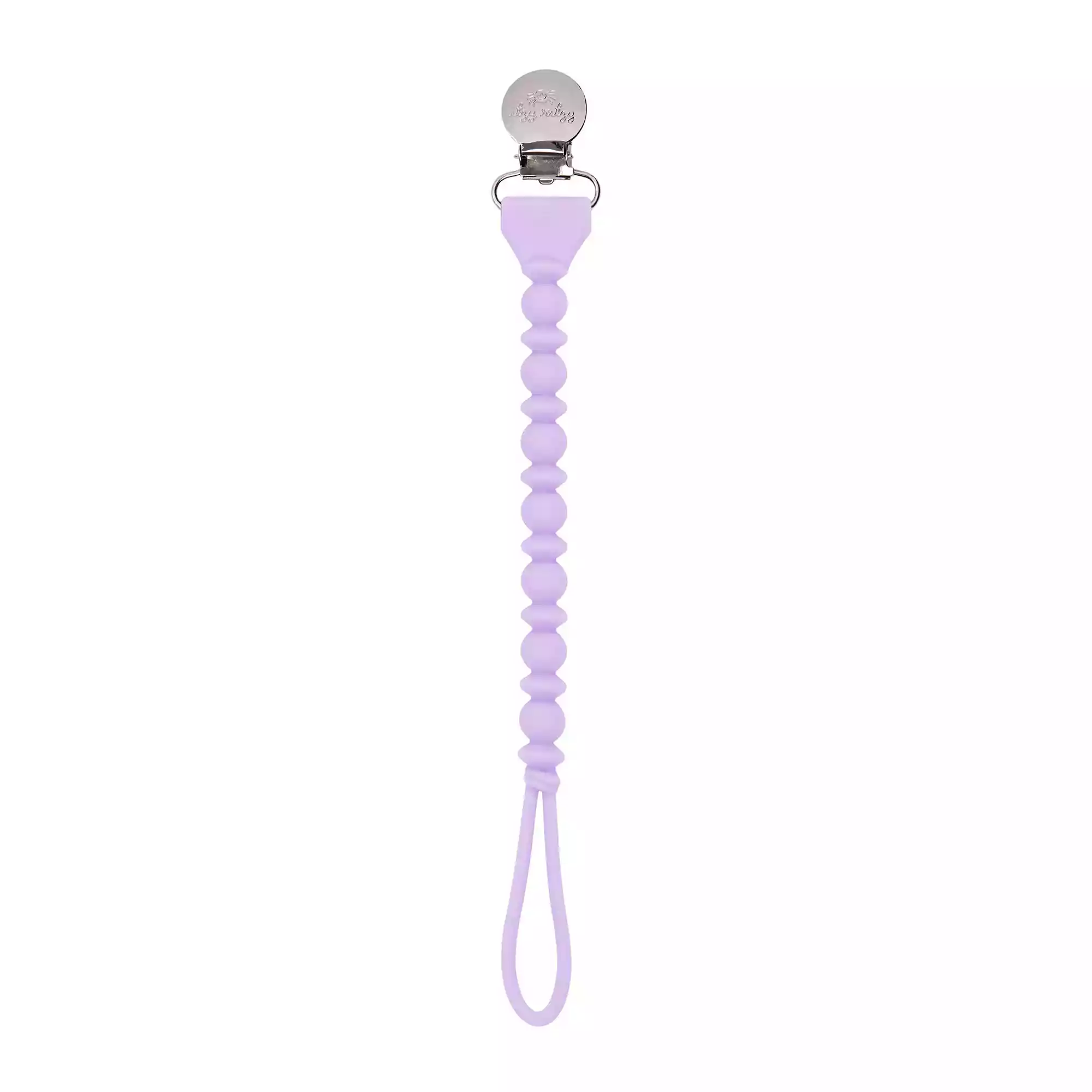 Itzy Ritzy Sweetie Strap Silicone One-Piece Pacifier Clips in Purple Diamond Beaded