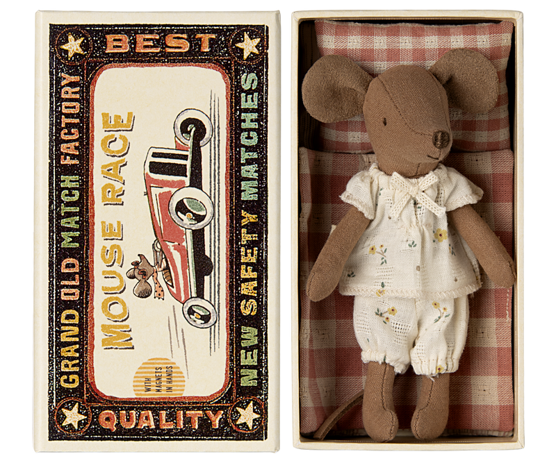 Maileg Big Sister Pajama Mouse in Matchbox