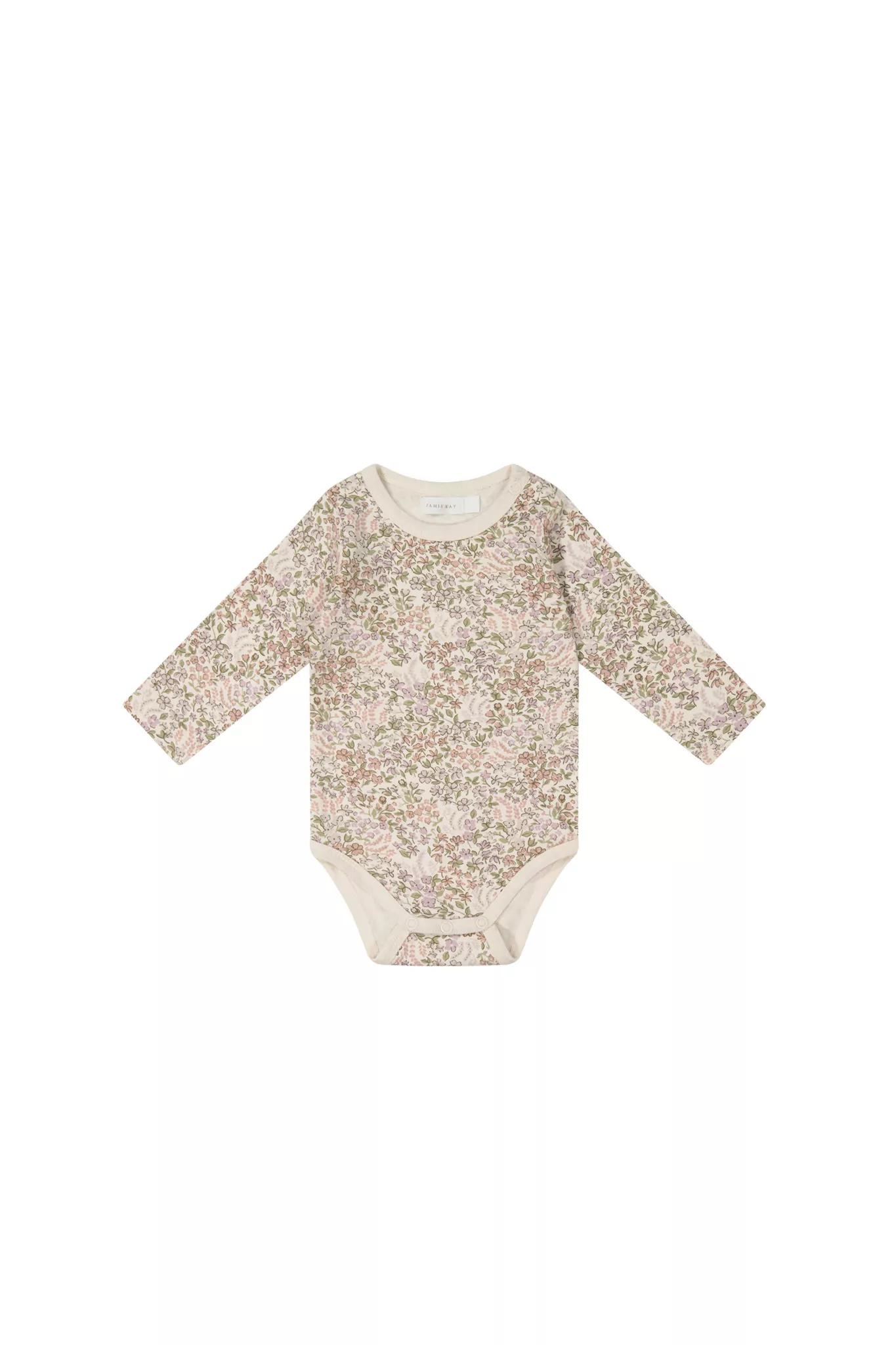 Jamie Kay Organic Cotton Long Sleeve Bodysuit in April Eggnog 